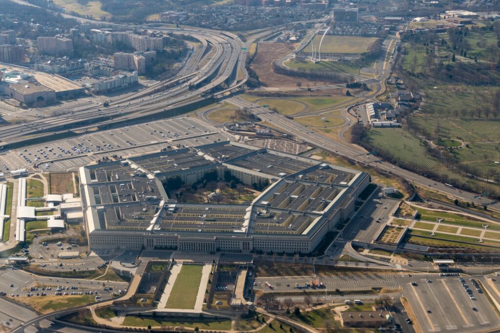 Aerial view of the Pentagon in Arlington, Virginia moving company